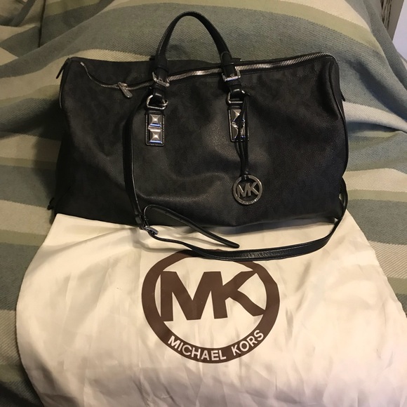 Michael Kors Handbags - MK Logo Large Jet Set Duffle Bag